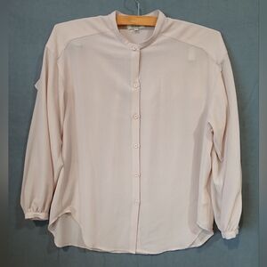 Max Studio Blouse Top Womens Small S Light Pink Button Up Lightweight